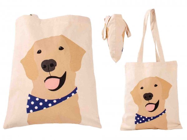 GRACE101 NAT CANVAS TOTE DOG SHOPPING/BEACH BAG