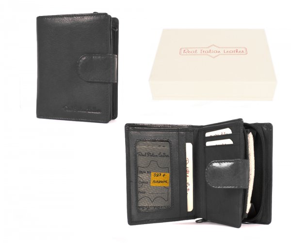 027 BLACK ITALIAN LEATHER WALLET - S117