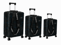 088 Black Sparkle 3-Pieces Hard Shell Travel Luggage Set