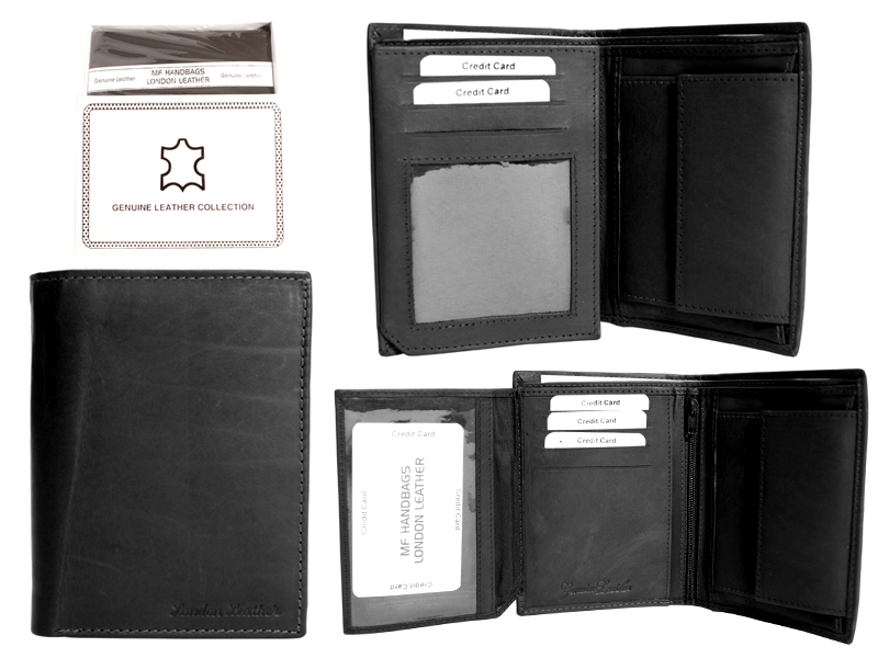 (image for) 029 RFID BLACK LONDON LEATHER WALLET
