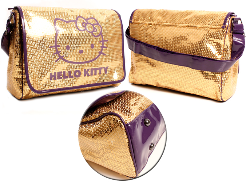 09176 KD - Kids Shoulder Bag Urban Chic Gold HelloKitty (image for) 09176 KD - Kids Shoulder Bag Urban Chic Gold HelloKitty