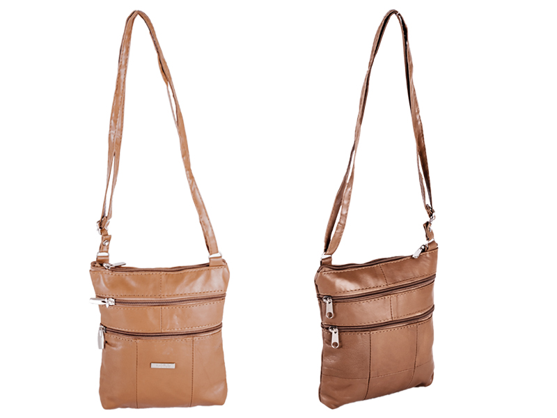 (image for) 1986 Tan Sheep Nappa Top Zip Bag with 4 Zps