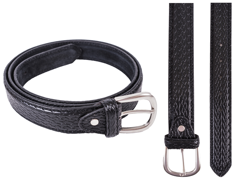 (image for) 2725 1.25" Belt With Snake Grain Black L (36"-40")