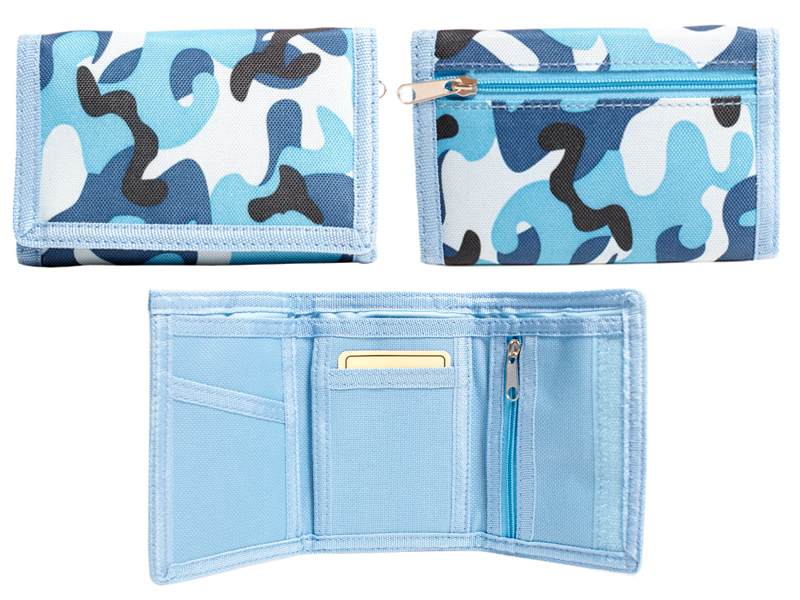 (image for) 8007 BLUE Camouflage Print Trifold Wallet