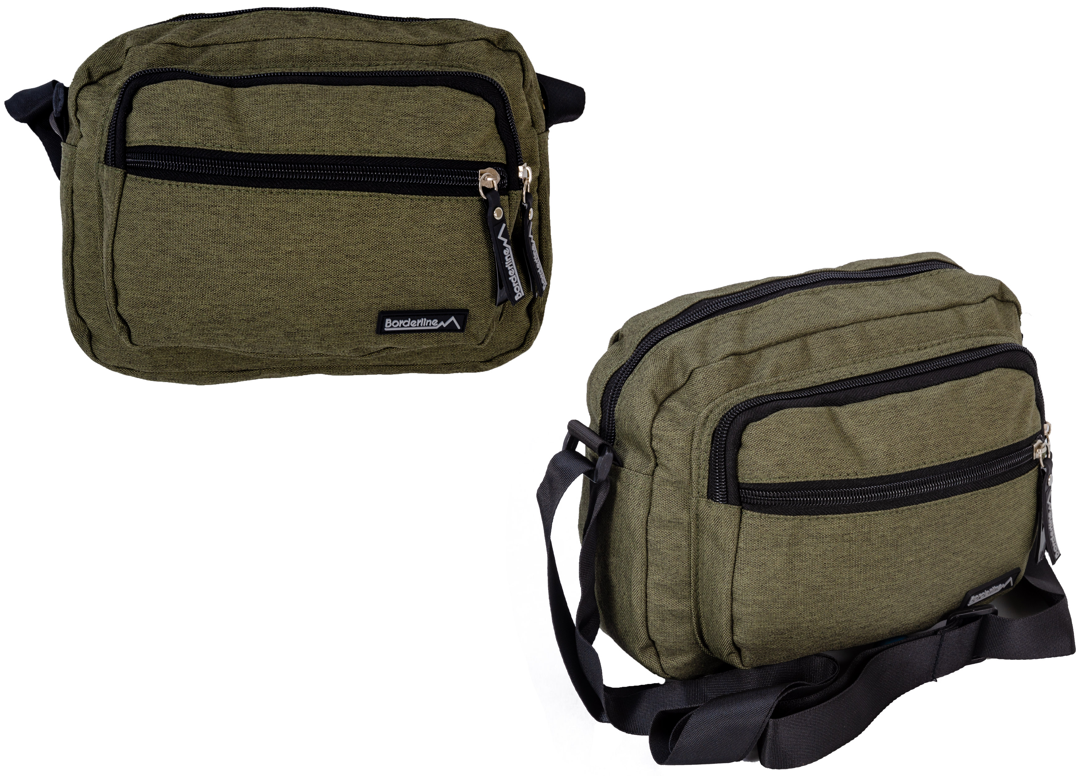 (image for) JBMB05 GREEN CROSSBAG W/ 3 ZIPS