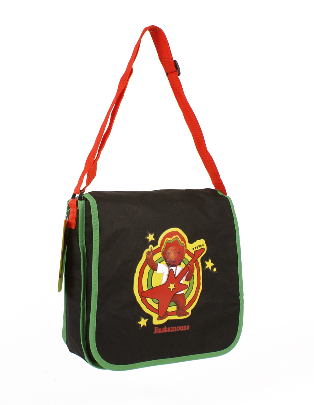 (image for) RASTA001001 - Kids Messenger Bag Black/Green Rasta