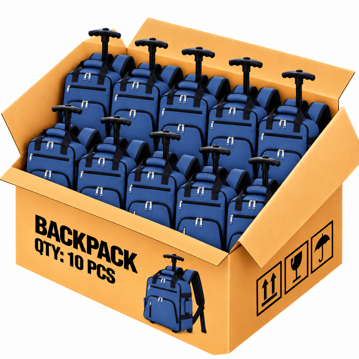 (image for) TR-R-TA-002 Navy Box of 10 Ryanair Underseat Travel Backpack Bag